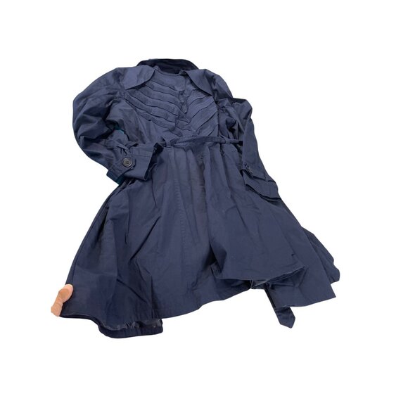 Ashley Stewart Womens Navy Blue trench peacock Coat Size 26 SKU 9250 - Picture 8 of 11